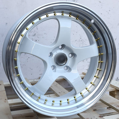 WKS-2 | White Machined Lip + Gold Rivet