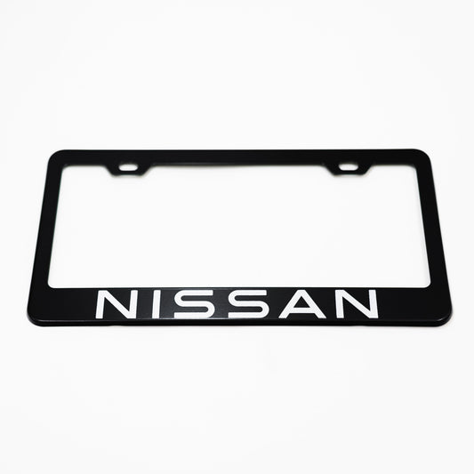 NISSAN Stainless Steel Black License Plate Frame
