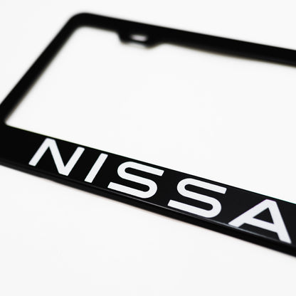 NISSAN Stainless Steel Black License Plate Frame