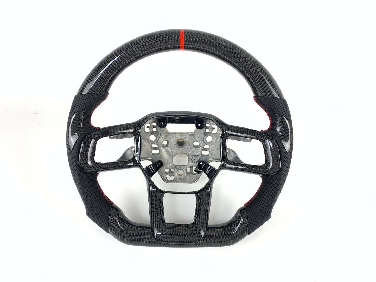 FOR 2024+ FORD MUSTANG CARBON FIBER & LEATHER STEERING WHEEL