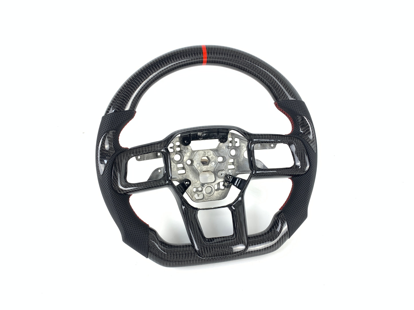 FOR 2024+ FORD MUSTANG CARBON FIBER & LEATHER STEERING WHEEL