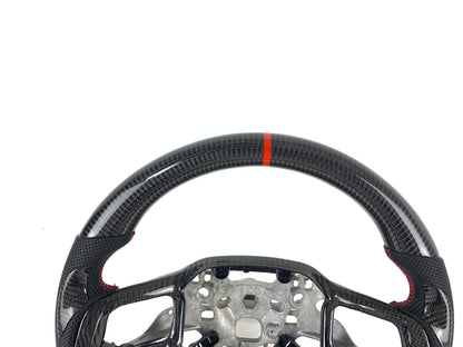 FOR 2024+ FORD MUSTANG CARBON FIBER & LEATHER STEERING WHEEL