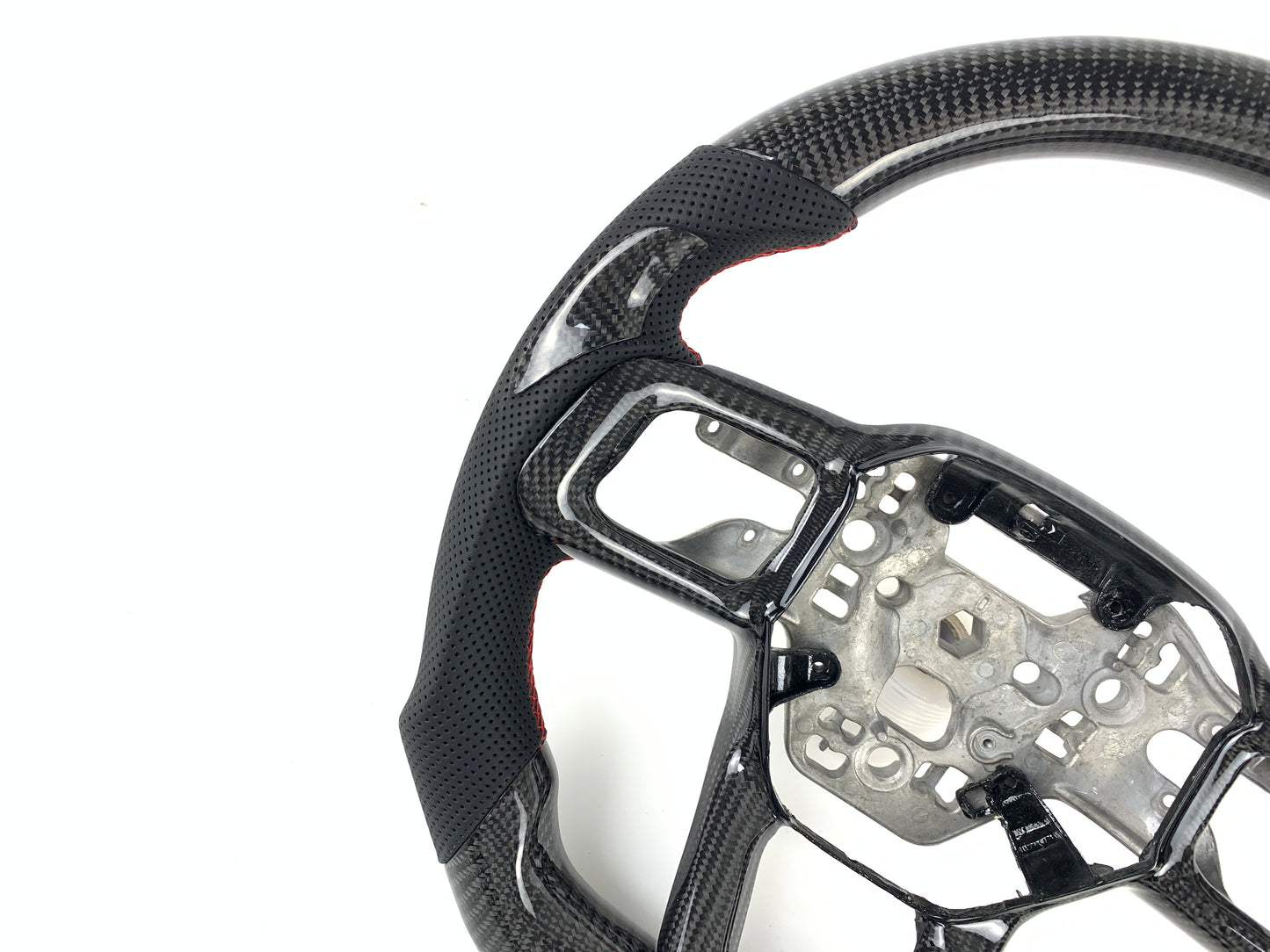 FOR 2024+ FORD MUSTANG CARBON FIBER & LEATHER STEERING WHEEL