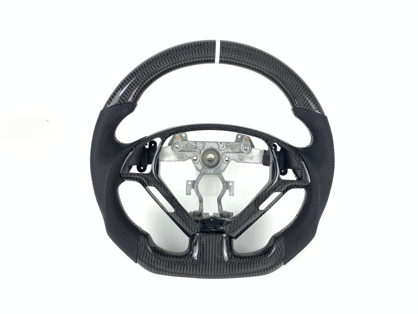 FOR 2007-2013 INFINITI G35/G37 CARBON FIBER & LEATHER STEERING WHEEL