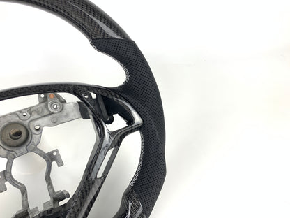 FOR 2007-2013 INFINITI G35/G37 CARBON FIBER & LEATHER STEERING WHEEL
