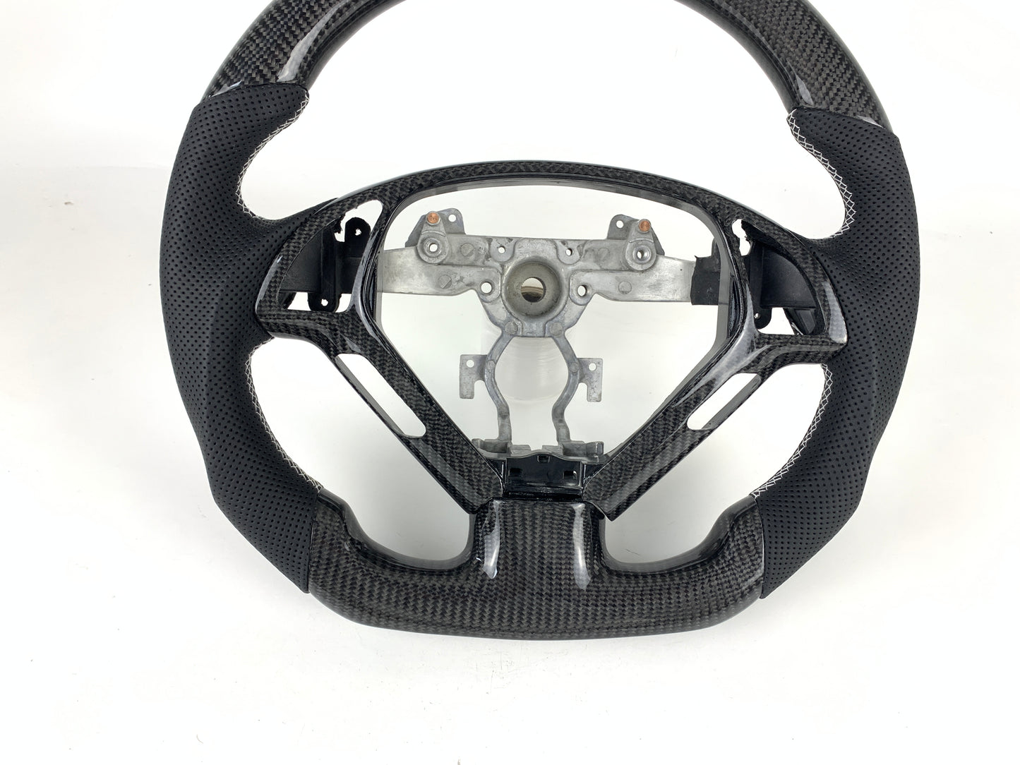 FOR 2007-2013 INFINITI G35/G37 CARBON FIBER & LEATHER STEERING WHEEL