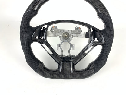 FOR 2007-2013 INFINITI G35/G37 CARBON FIBER & LEATHER STEERING WHEEL