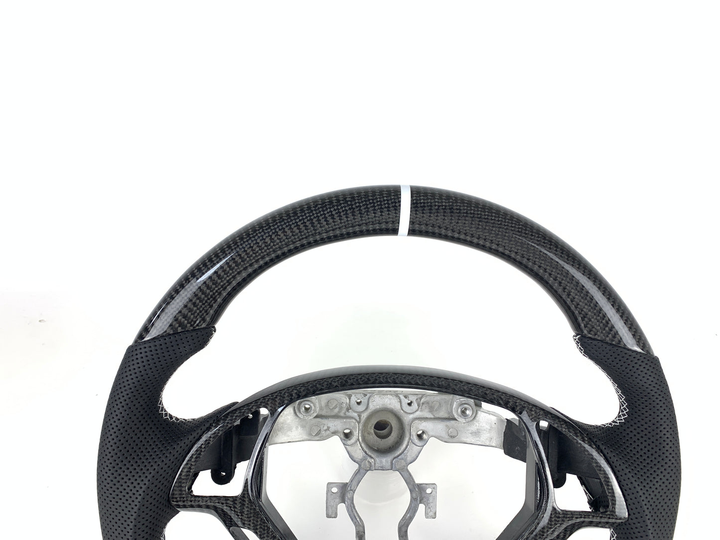 FOR 2007-2013 INFINITI G35/G37 CARBON FIBER & LEATHER STEERING WHEEL