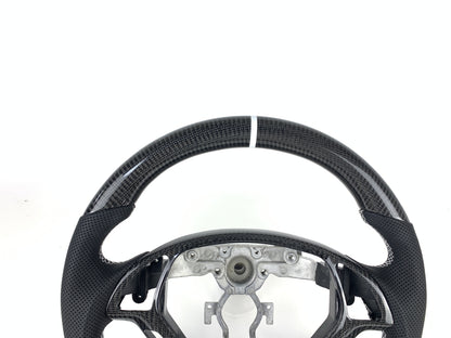 FOR 2007-2013 INFINITI G35/G37 CARBON FIBER & LEATHER STEERING WHEEL