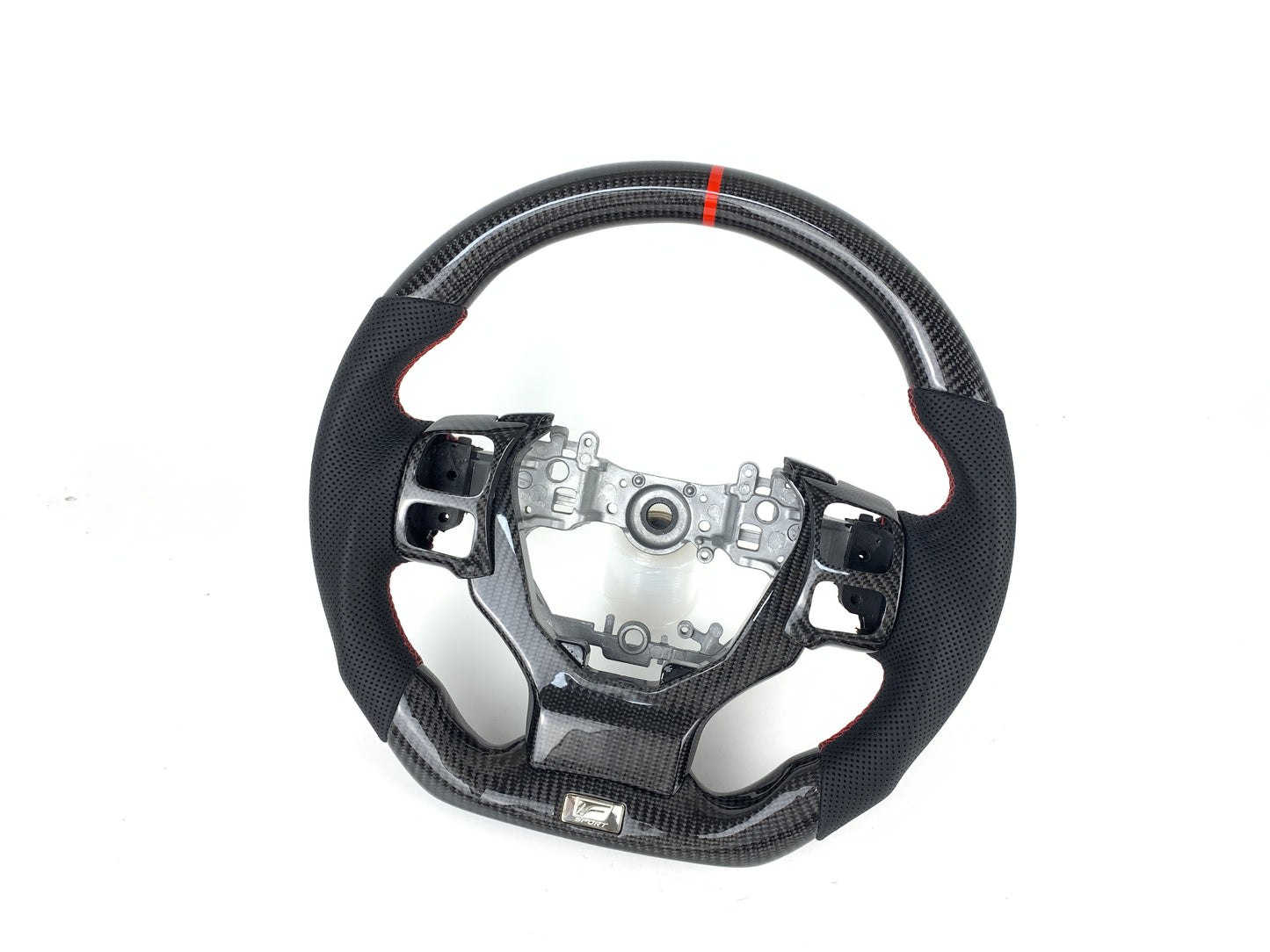 FOR 2013-2023 LEXUS IS CARBON FIBER & LEATHER STEERING WHEEL