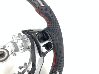 FOR 2013-2023 LEXUS IS CARBON FIBER & LEATHER STEERING WHEEL