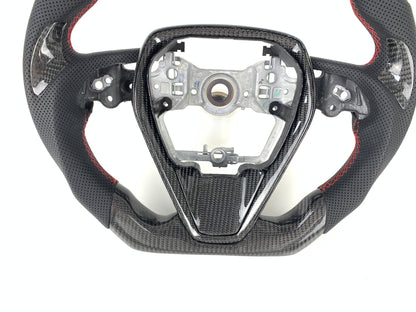 FOR 2018-2024 TOYOTA CAMRY CARBON FIBER & LEATHER STEERING WHEEL