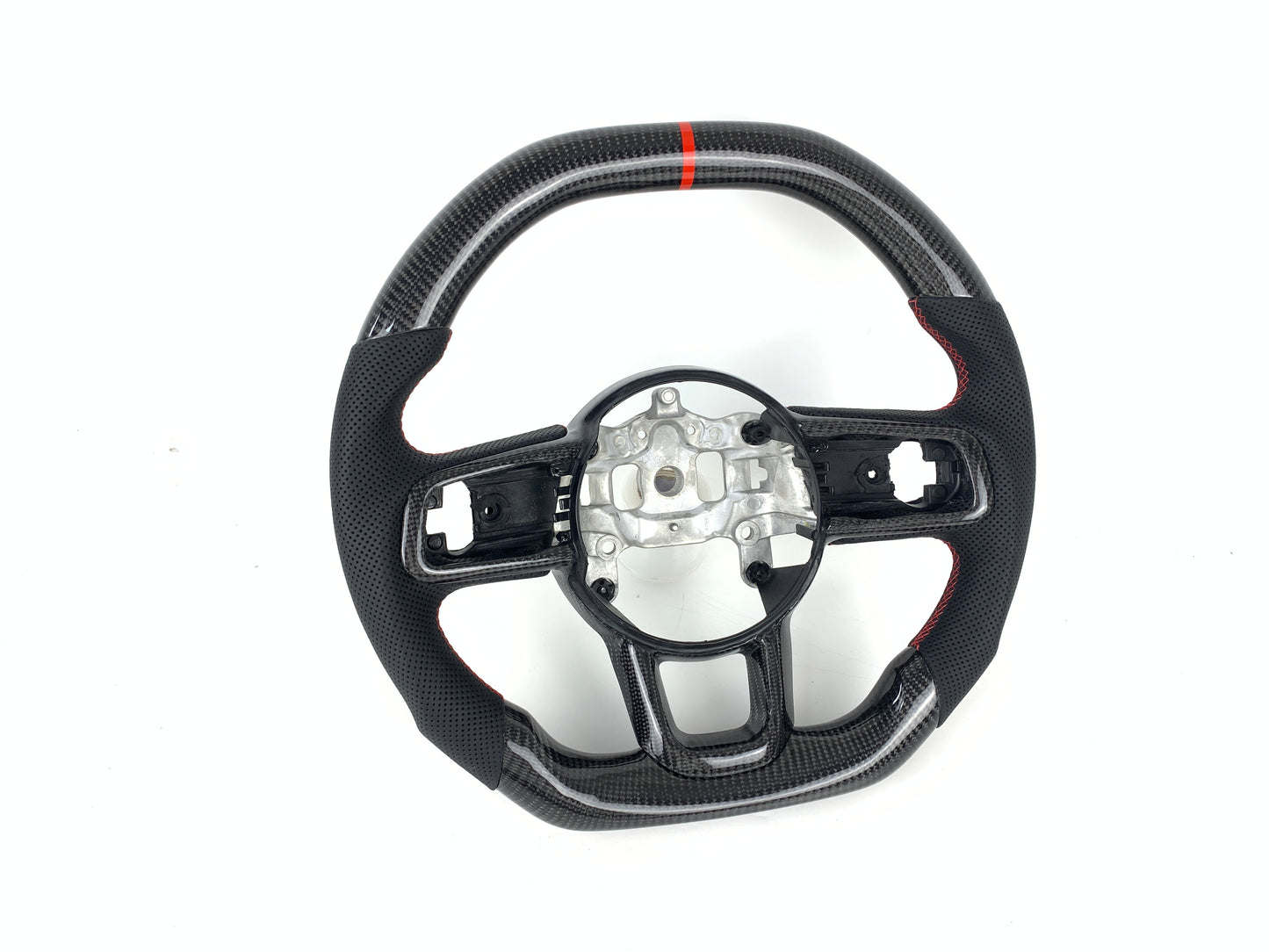 FOR 2018-2023 JEEP WRANGLER JL GLADIATOR CARBON FIBER & LEATHER STEERING WHEEL