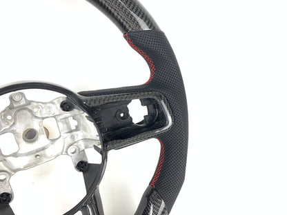FOR 2018-2023 JEEP WRANGLER JL GLADIATOR CARBON FIBER & LEATHER STEERING WHEEL