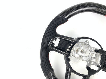 FOR 2018-2023 JEEP WRANGLER JL GLADIATOR CARBON FIBER & LEATHER STEERING WHEEL