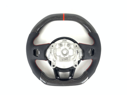FOR 2018-2023 JEEP WRANGLER JL GLADIATOR CARBON FIBER & LEATHER STEERING WHEEL