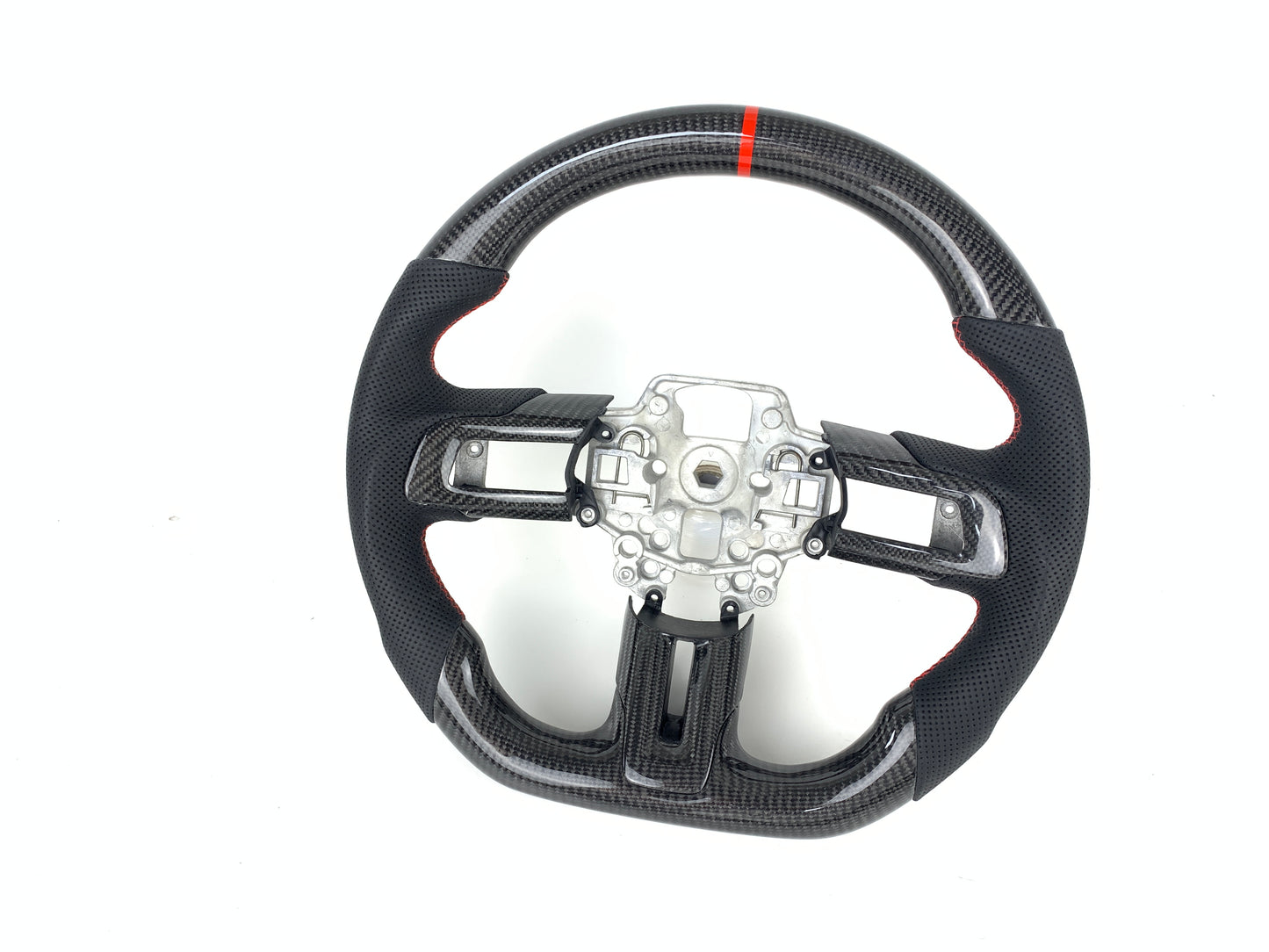 FOR 2018-2023 FORD MUSTANG CARBON FIBER & LEATHER STEERING WHEEL