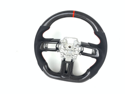 FOR 2018-2023 FORD MUSTANG CARBON FIBER & LEATHER STEERING WHEEL