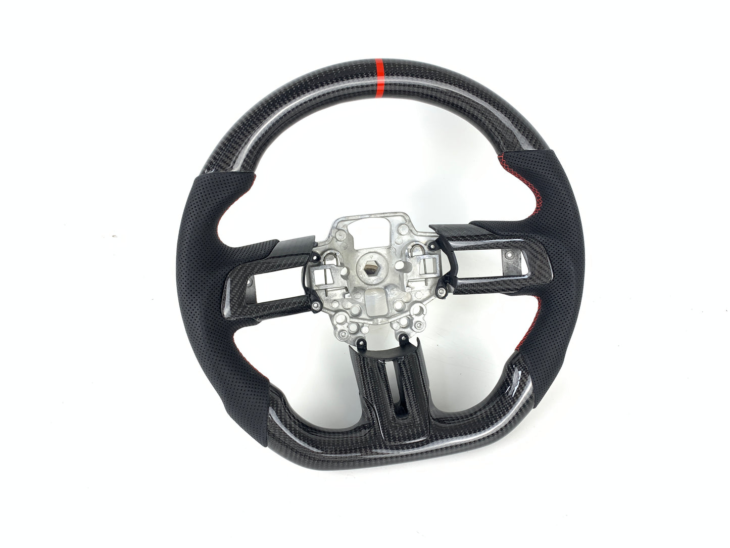 FOR 2018-2023 FORD MUSTANG CARBON FIBER & LEATHER STEERING WHEEL