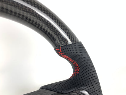 FOR 2018-2023 FORD MUSTANG CARBON FIBER & LEATHER STEERING WHEEL