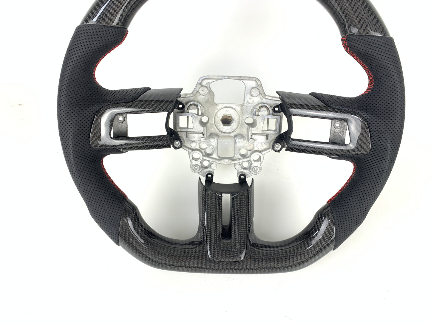 FOR 2018-2023 FORD MUSTANG CARBON FIBER & LEATHER STEERING WHEEL