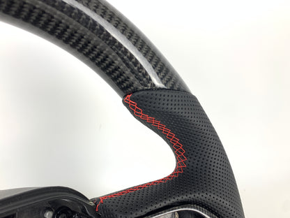 FOR 2015-2024 DODGE CHALLENGER/CHARGER CARBON FIBER & LEATHER STEERING WHEEL