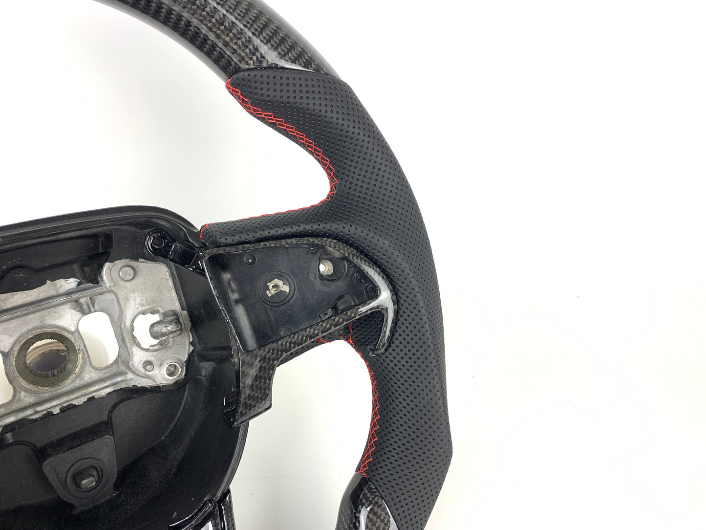 FOR 2015-2024 DODGE CHALLENGER/CHARGER CARBON FIBER & LEATHER STEERING WHEEL