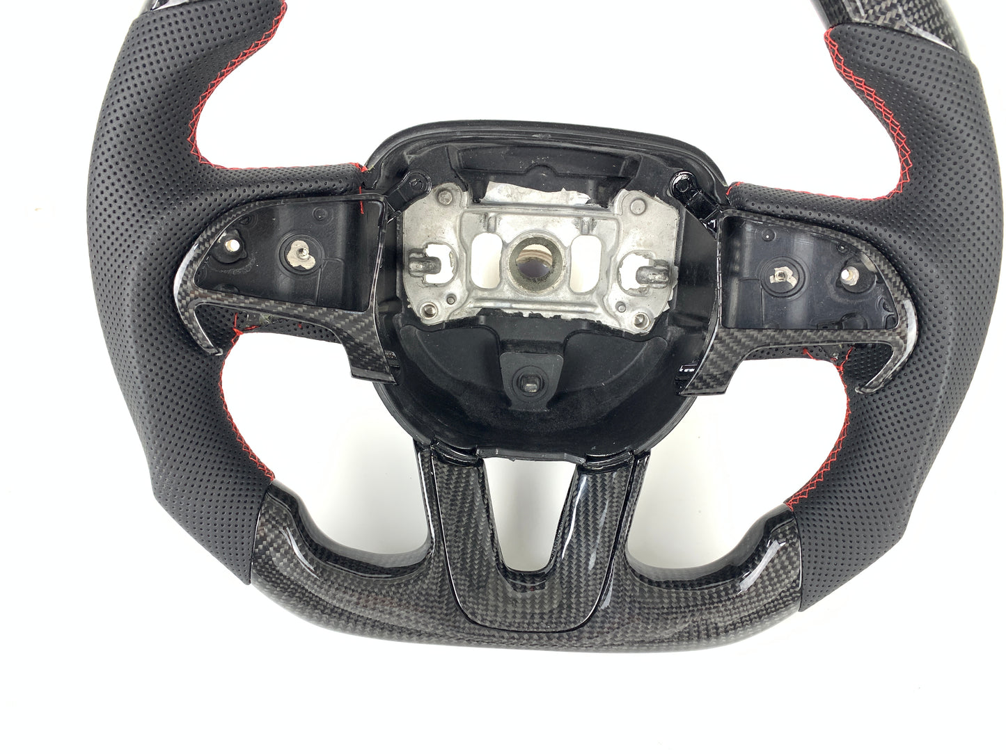 FOR 2015-2024 DODGE CHALLENGER/CHARGER CARBON FIBER & LEATHER STEERING WHEEL