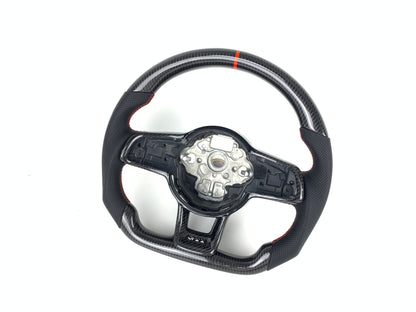 FOR 2013-2020 VOLKSWAGEN MK7 CARBON FIBER & LEATHER STEERING WHEEL