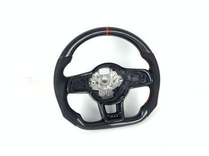 FOR 2013-2020 VOLKSWAGEN MK7 CARBON FIBER & LEATHER STEERING WHEEL
