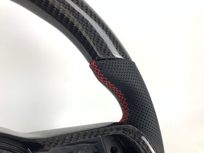 FOR 2013-2020 VOLKSWAGEN MK7 CARBON FIBER & LEATHER STEERING WHEEL