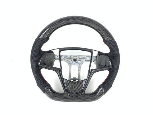 FOR 2013-2019 CADILLAC ATS/ATS V CARBON FIBER & LEATHER STEERING WHEEL