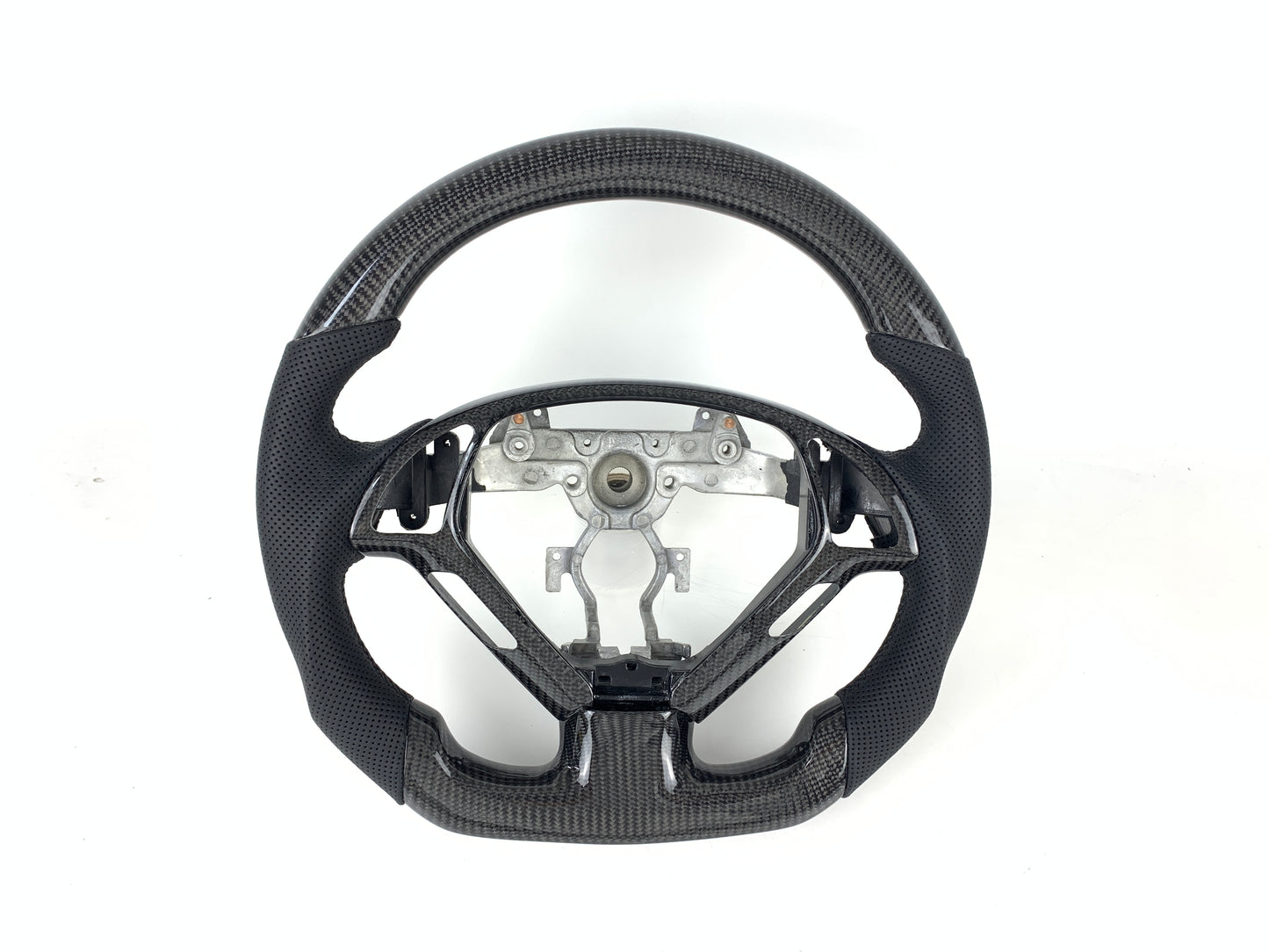 FOR 2007-2013 INFINITI G35/G37 CARBON FIBER & LEATHER STEERING WHEEL