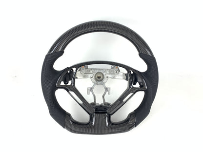 FOR 2007-2013 INFINITI G35/G37 CARBON FIBER & LEATHER STEERING WHEEL