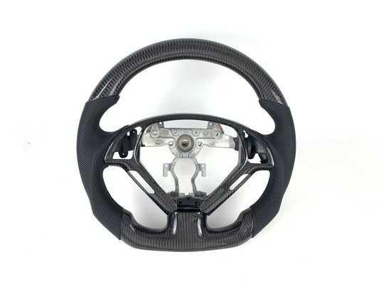 FOR 2007-2013 INFINITI G35/G37 CARBON FIBER & LEATHER STEERING WHEEL