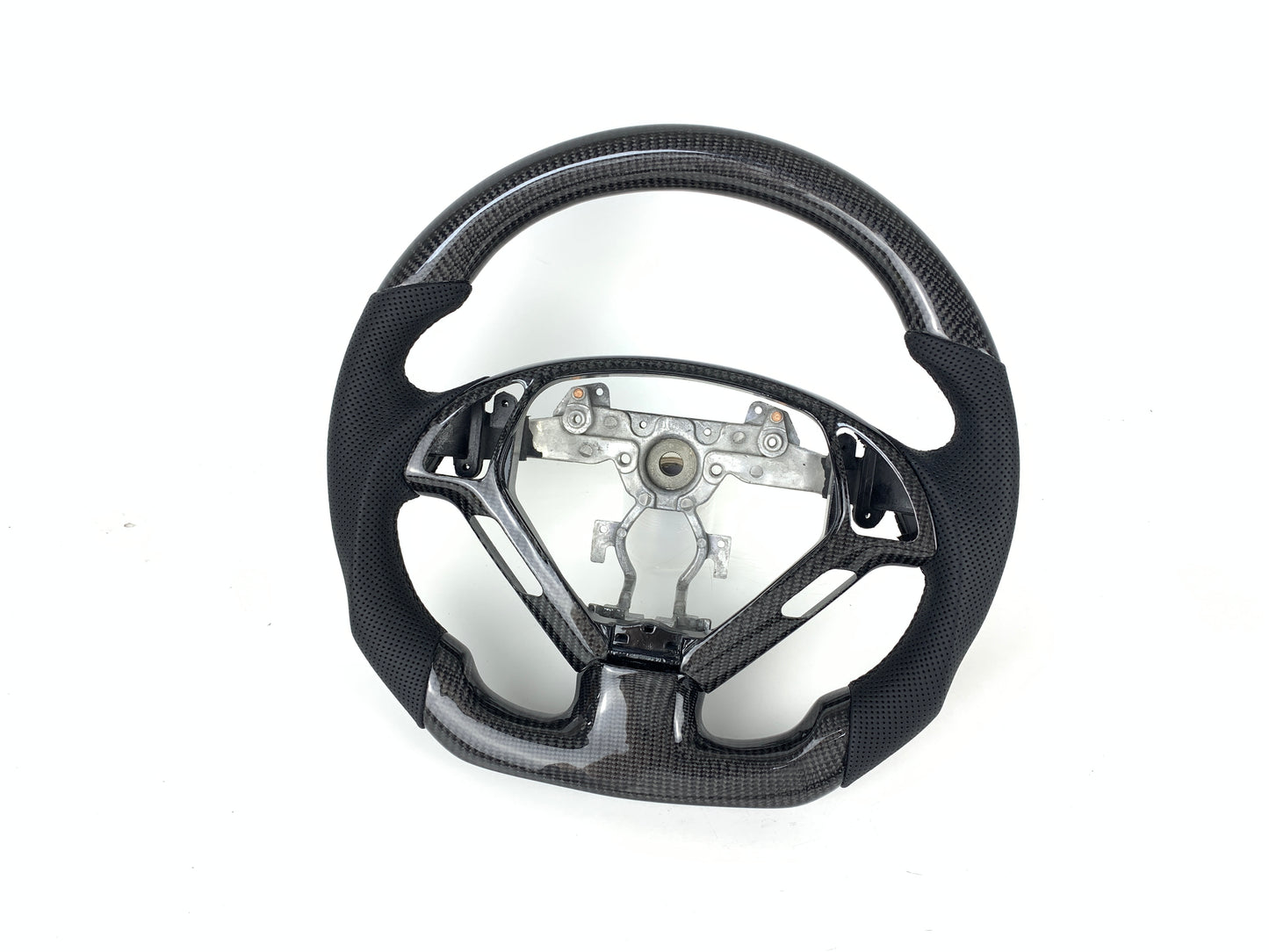 FOR 2007-2013 INFINITI G35/G37 CARBON FIBER & LEATHER STEERING WHEEL