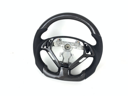 FOR 2007-2013 INFINITI G35/G37 CARBON FIBER & LEATHER STEERING WHEEL