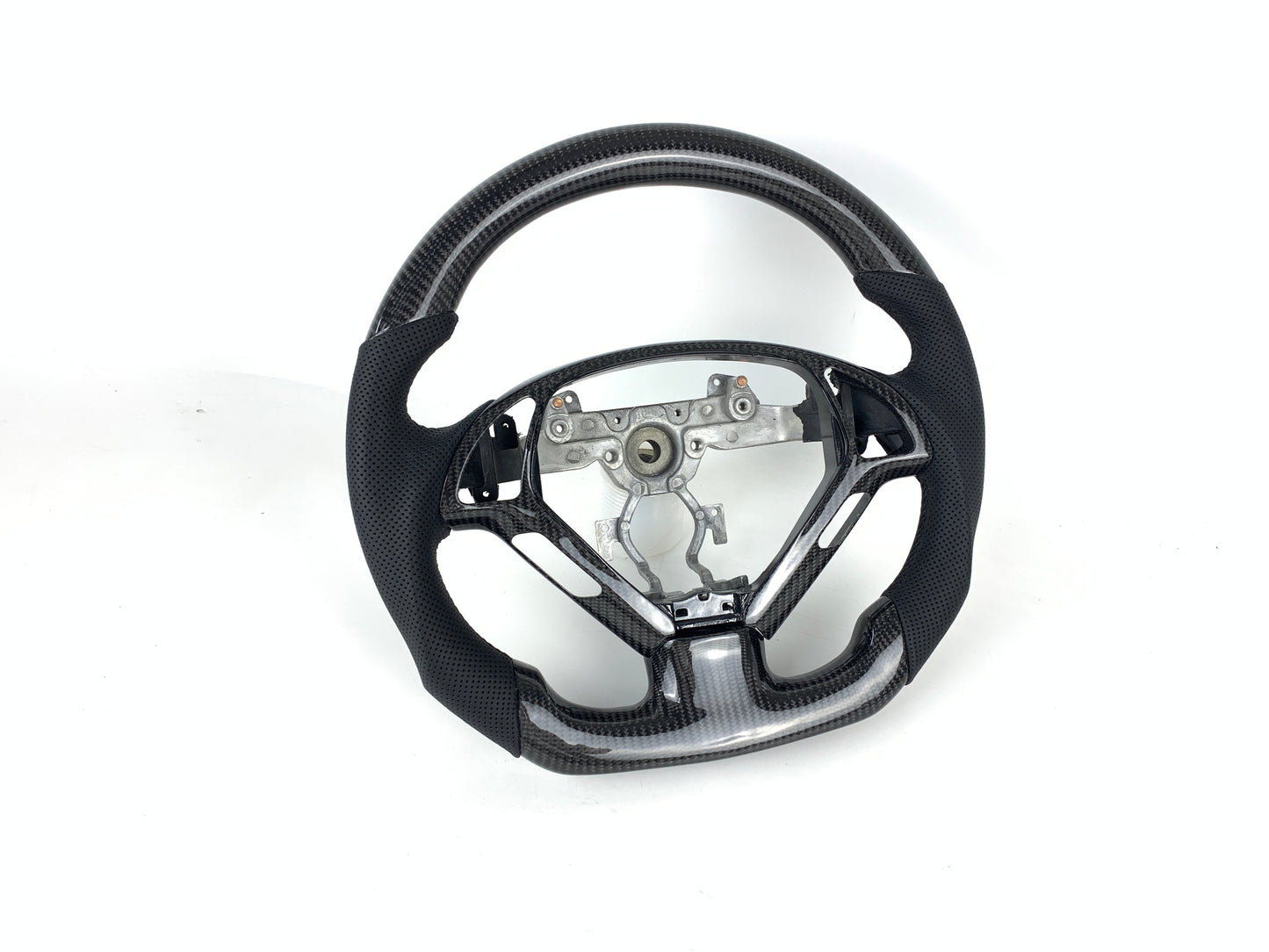 FOR 2007-2013 INFINITI G35/G37 CARBON FIBER & LEATHER STEERING WHEEL