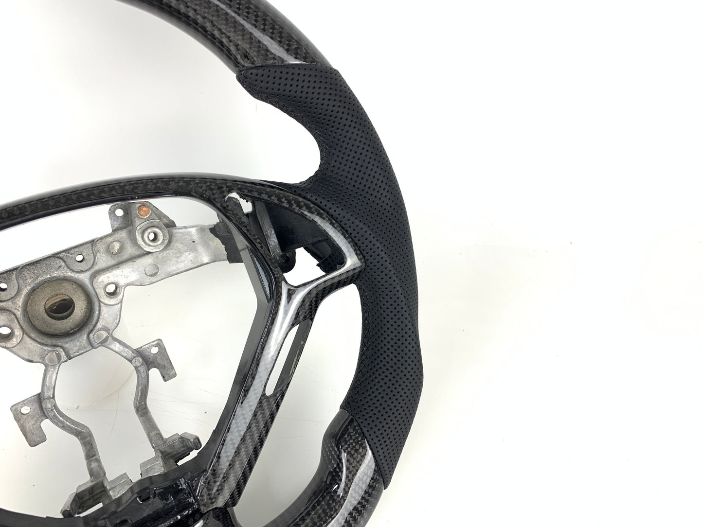 FOR 2007-2013 INFINITI G35/G37 CARBON FIBER & LEATHER STEERING WHEEL