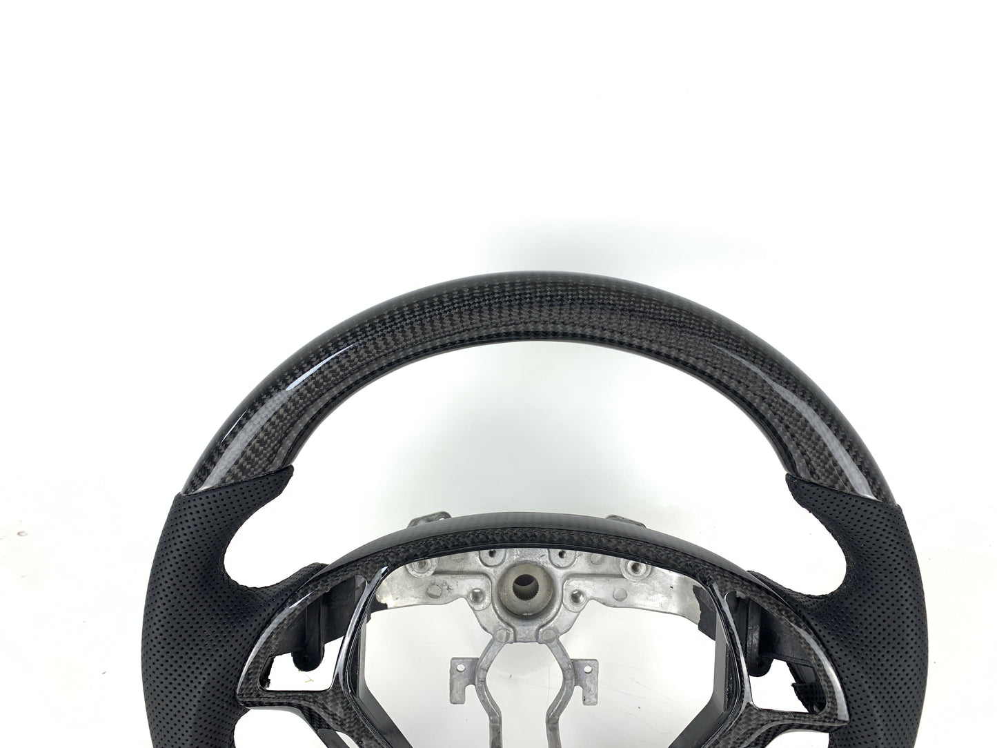 FOR 2007-2013 INFINITI G35/G37 CARBON FIBER & LEATHER STEERING WHEEL