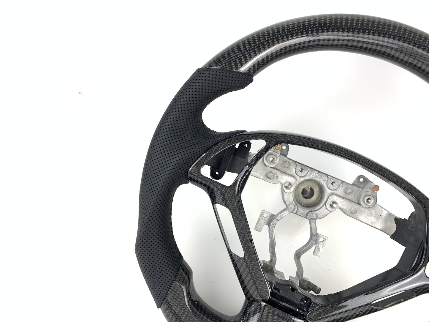 FOR 2007-2013 INFINITI G35/G37 CARBON FIBER & LEATHER STEERING WHEEL