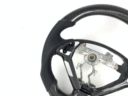 FOR 2007-2013 INFINITI G35/G37 CARBON FIBER & LEATHER STEERING WHEEL