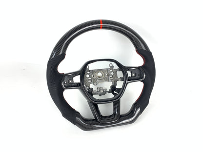 FOR 2022-2024 HONDA CIVIC CARBON FIBER & LEATHER STEERING WHEEL