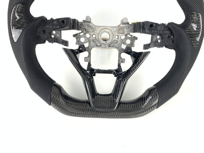 FOR 2018-2022 HONDA ACCORD CARBON FIBER & LEATHER STEERING WHEEL