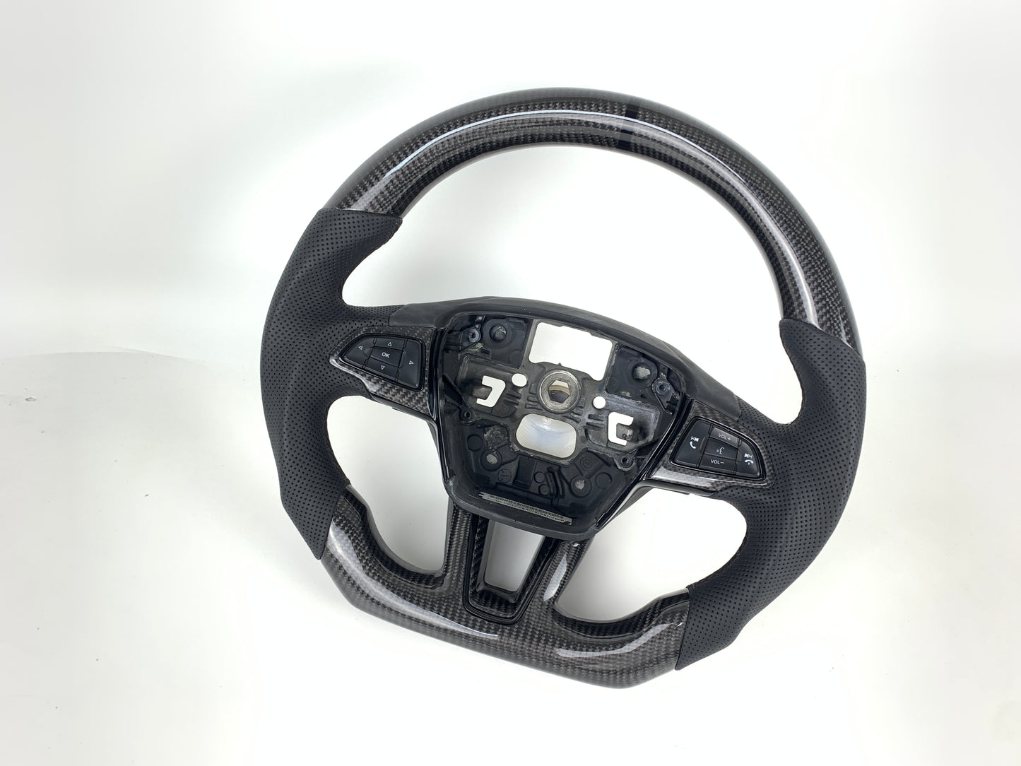 FOR 2015-2018 FORD FOCUS MK3/RS/ST CARBON FIBER & LEATHER STEERING WHEEL