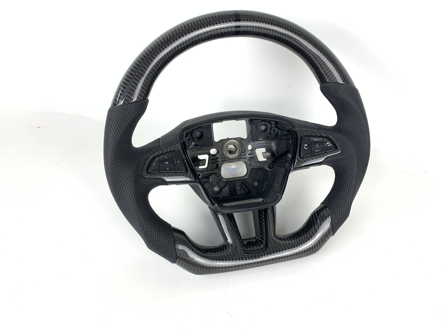 FOR 2015-2018 FORD FOCUS MK3/RS/ST CARBON FIBER & LEATHER STEERING WHEEL