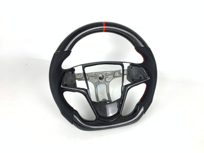 FOR 2013-2019 CADILLAC ATS CARBON FIBER & LEATHER STEERING WHEEL