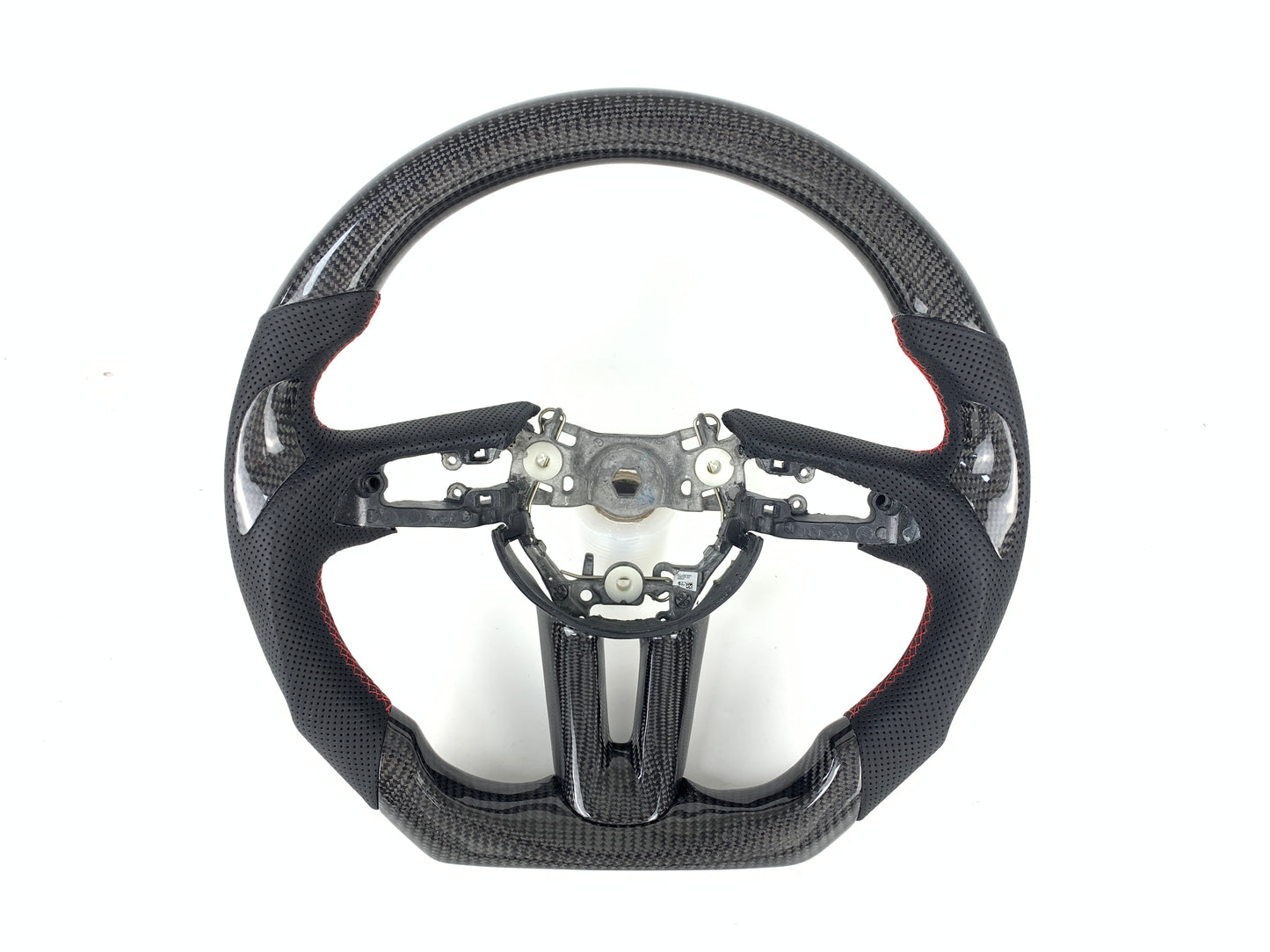 FOR 2019-2023 MAZDA3 CARBON FIBER & LEATHER STEERING WHEEL