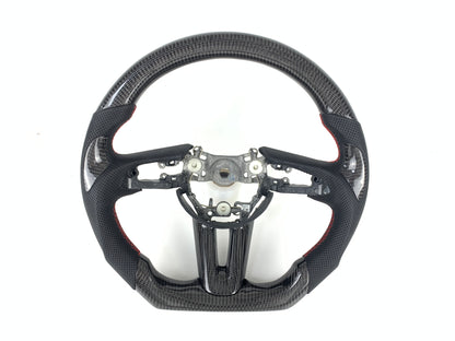 FOR 2019-2023 MAZDA3 CARBON FIBER & LEATHER STEERING WHEEL