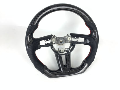 FOR 2019-2023 MAZDA3 CARBON FIBER & LEATHER STEERING WHEEL